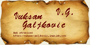 Vuksan Galjković vizit kartica